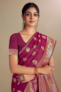 Pink Silk Saree With Blouse Piece