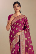 Pink Silk Saree With Blouse Piece