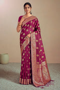 Pink Silk Saree With Blouse Piece