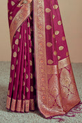 Pink Silk Saree With Blouse Piece