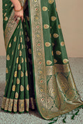 Green Silk Saree With Blouse Piece