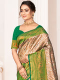Brown Kanjivaram Silk Saree With Blouse Piece