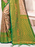Brown Kanjivaram Silk Saree With Blouse Piece