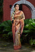 Pewter Grey Banarasi Saree