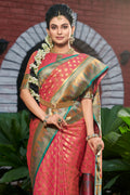 Taffy Pink Banarasi Saree