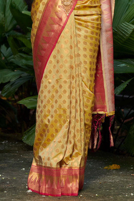 Tan Beige Banarasi Saree