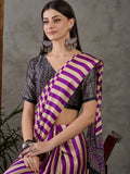 Purple Semi Modal Saree With Blouse Piece