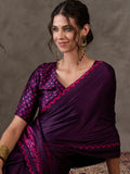 Purple Semi Modal Saree With Blouse Piece