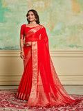 Crepe Silk Banarasi Silk Saree With Blouse Piece