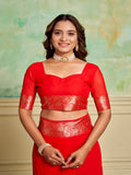 Crepe Silk Banarasi Silk Saree With Blouse Piece
