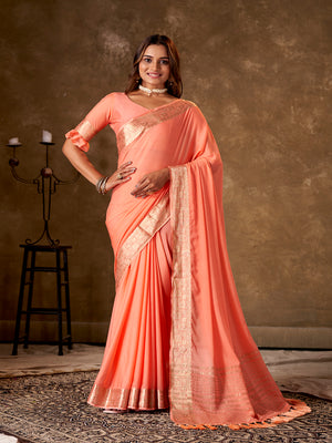 Crepe Silk Banarasi Silk Saree With Blouse Piece