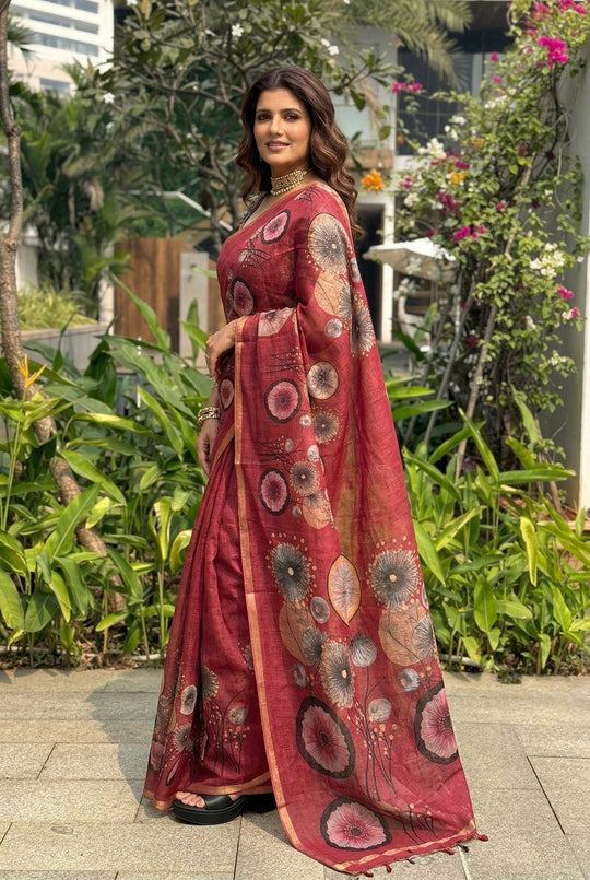 Printed Cotton Blend Saree