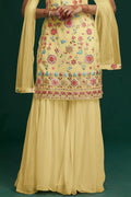 Lemon Yellow Georgette Salwar Suit