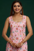 Flamingo Pink Georgette Salwar Suit