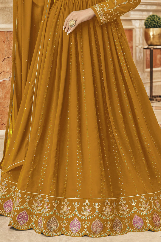 Dijon Yellow Georgette Salwar Suit