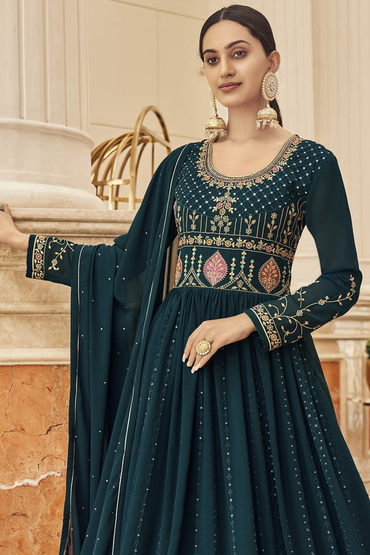 Denim Blue Georgette Salwar Suit