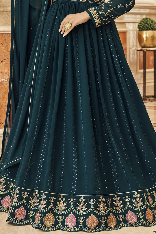 Denim Blue Georgette Salwar Suit