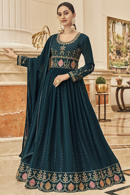 Denim Blue Georgette Salwar Suit
