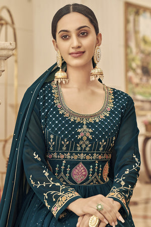 Denim Blue Georgette Salwar Suit