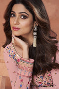 Flamingo Pink Georgette Salwar Suit