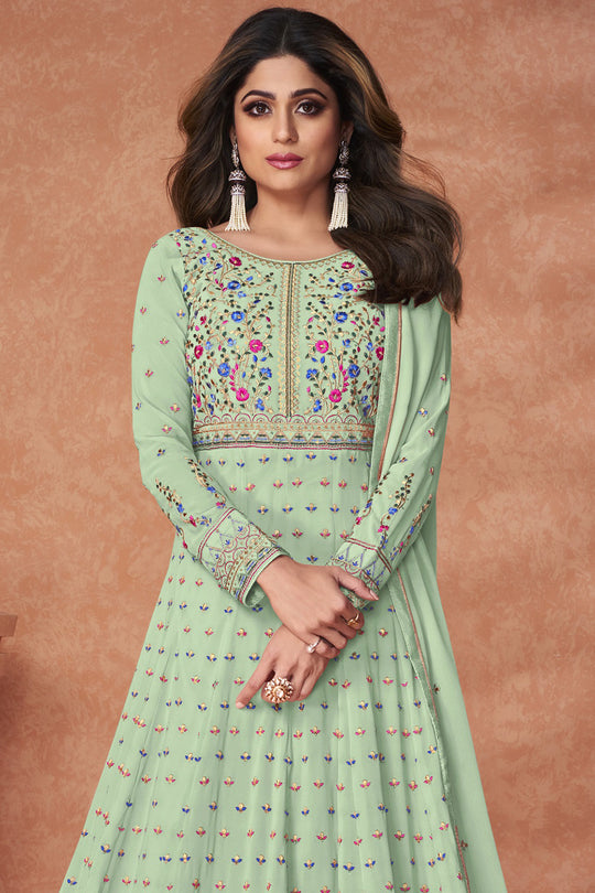 Mint Green Georgette Salwar Suit