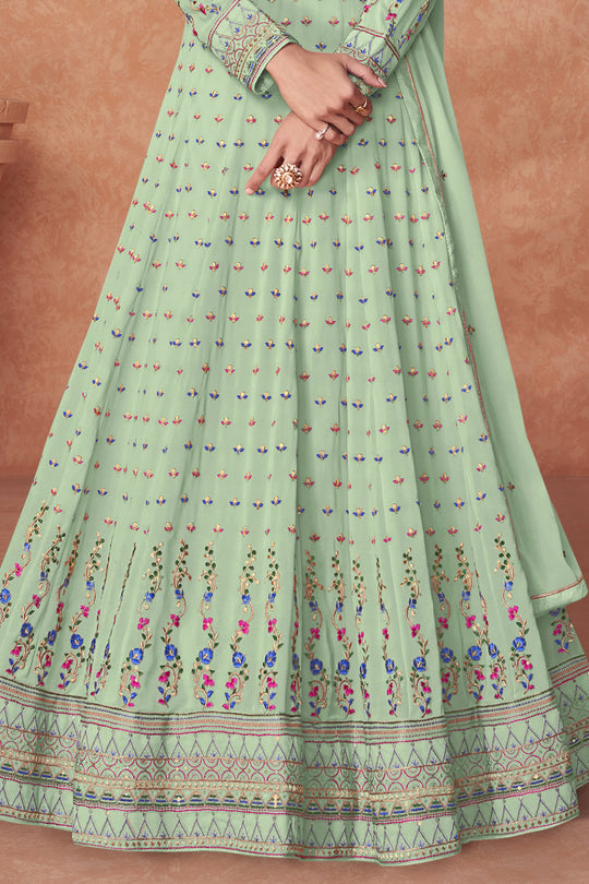 Mint Green Georgette Salwar Suit