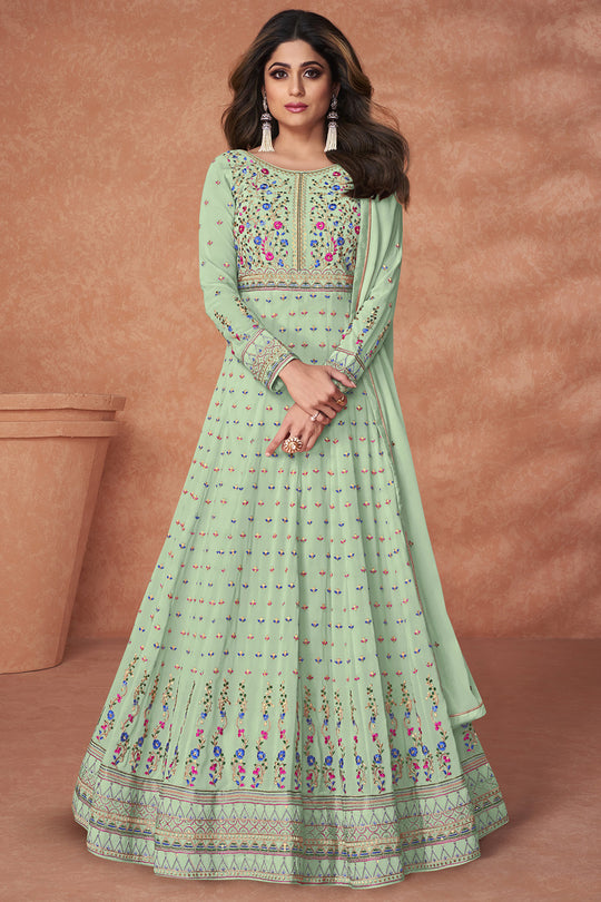 Mint Green Georgette Salwar Suit