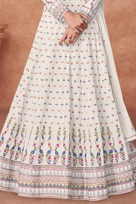 Pure White Georgette Salwar Suit