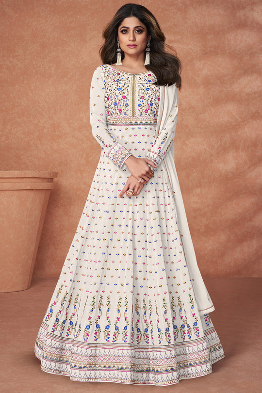 Pure White Georgette Salwar Suit