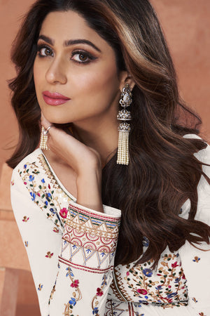 Pure White Georgette Salwar Suit