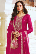 Magenta Pink Dola Silk Salwar Suit