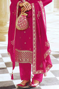 Magenta Pink Dola Silk Salwar Suit