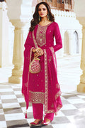Magenta Pink Dola Silk Salwar Suit