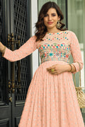 Salmon Peach Georgette Salwar Suit