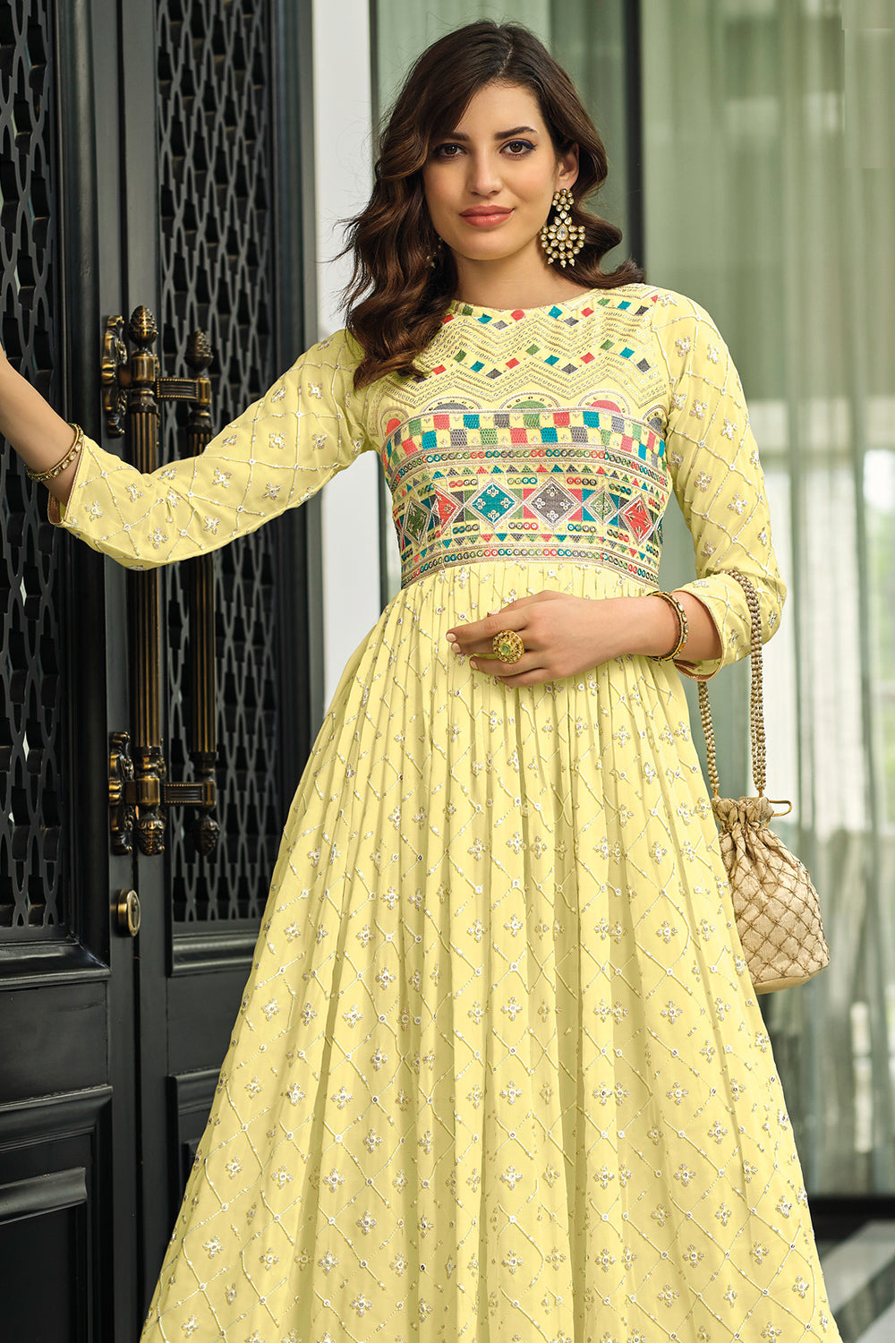 Buy Lemon Yellow Georgette Salwar Suit 52381 Online Buy Lemon Yellow Georgette Salwar Suit 52381 Online
