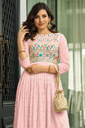 Flamingo Pink Georgette Salwar Suit