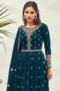 Peacock Blue Georgette Salwar Suit