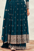 Peacock Blue Georgette Salwar Suit