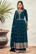 Peacock Blue Georgette Salwar Suit