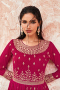 Magenta Pink Georgette Salwar Suit