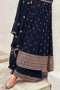 Navy Blue Georgette Salwar Suit