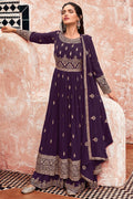 Deep Violet Georgette Salwar Suit