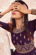 Deep Violet Georgette Salwar Suit