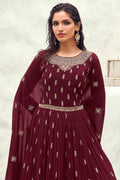 Dark Maroon Georgette Salwar Suit