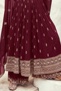 Dark Maroon Georgette Salwar Suit