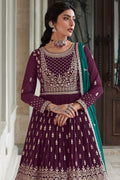 Dark Violet Georgette Salwar Suit