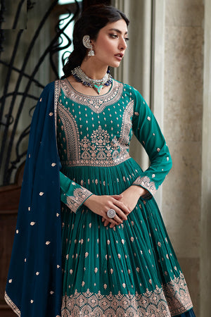 Teal Green Georgette Salwar Suit