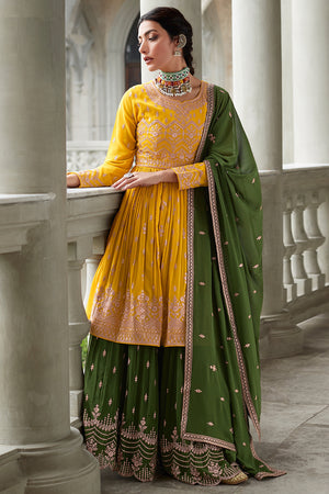 Canary Yellow Georgette Salwar Suit