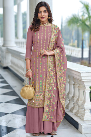 Rose Peach Georgette Salwar Suit