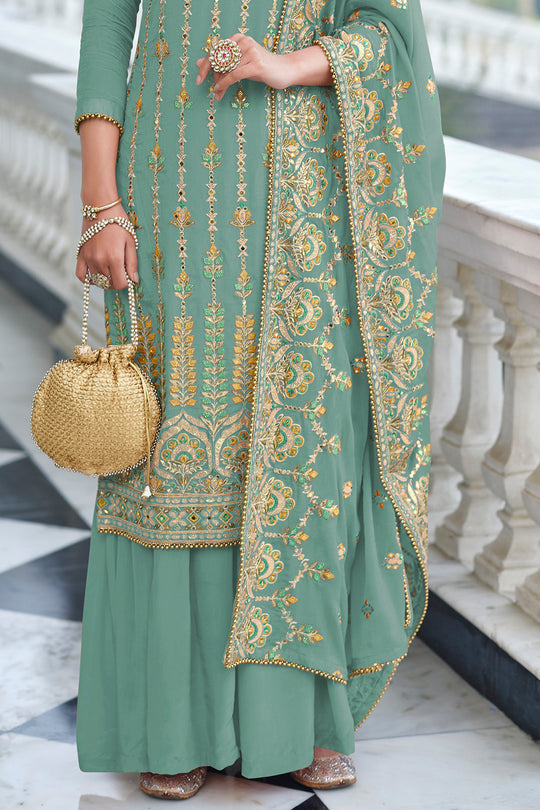 Sapphire Green Georgette Salwar Suit